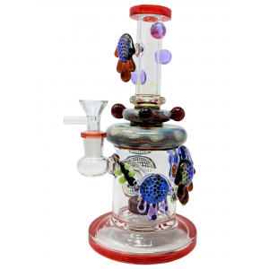9" On Point Glass Assorted Oozing Honey Bee Water Pipe Rig - [ABC202]